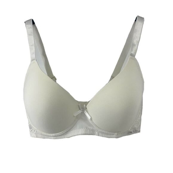 Mamia 34D Bra White Padded Underwired Lace Trim - Picture 1 of 7